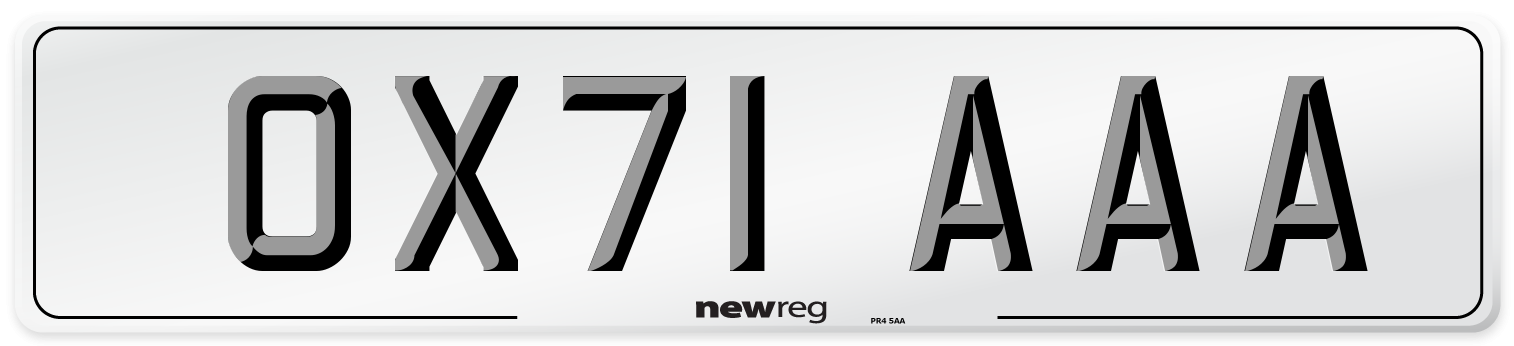 OX71 AAA Number Plate from New Reg